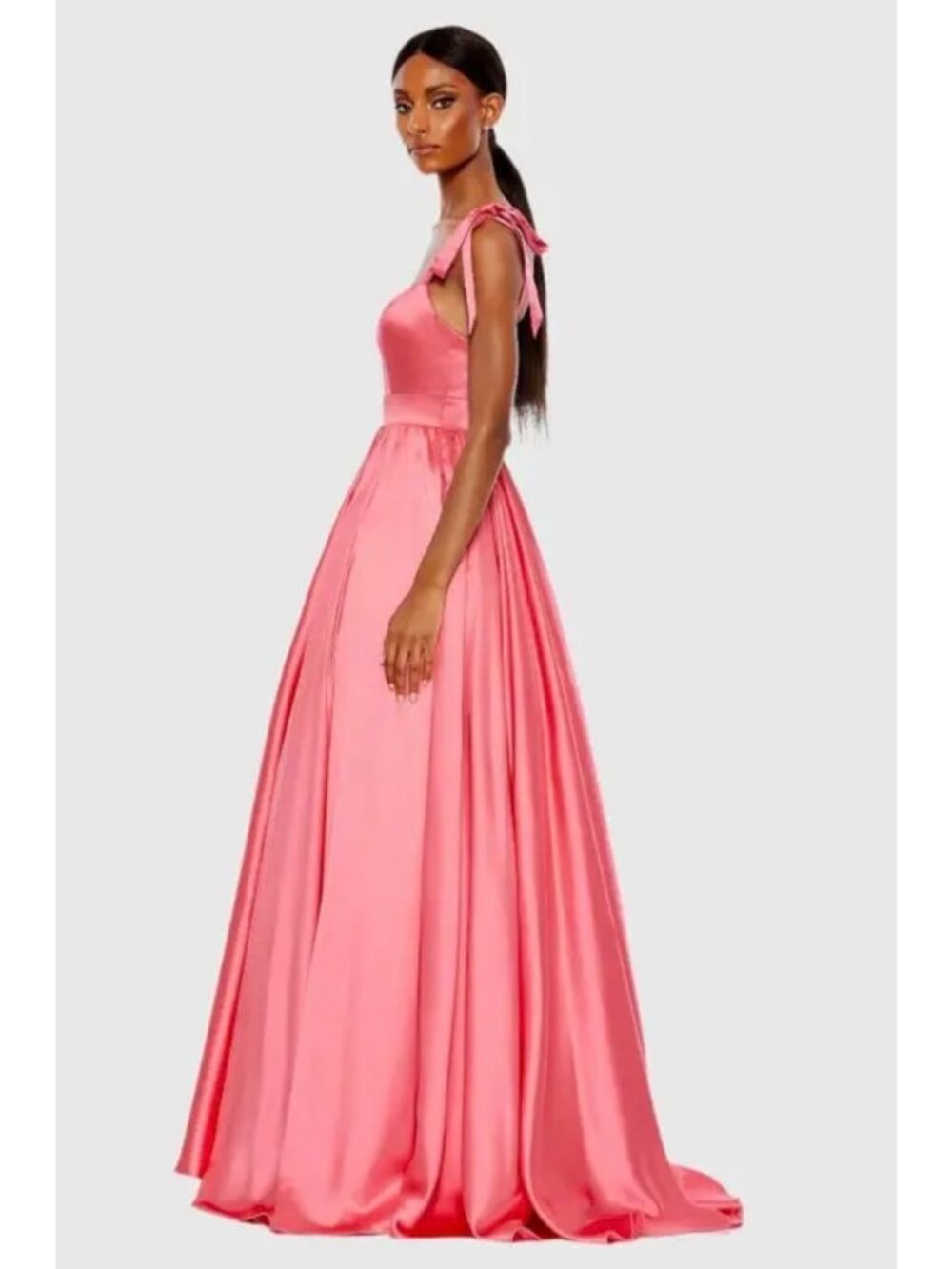 Mac Duggal Coral Sleeveless Tie Shoulder Scoop Neck Ballgown Dress 10 - Picture 6 of 12